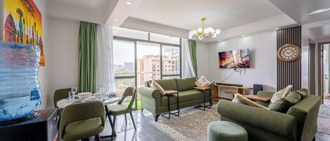 Appartement, 2 chambres, accessible aux personnes à mobilité réduite, fumeur | Salle de séjour