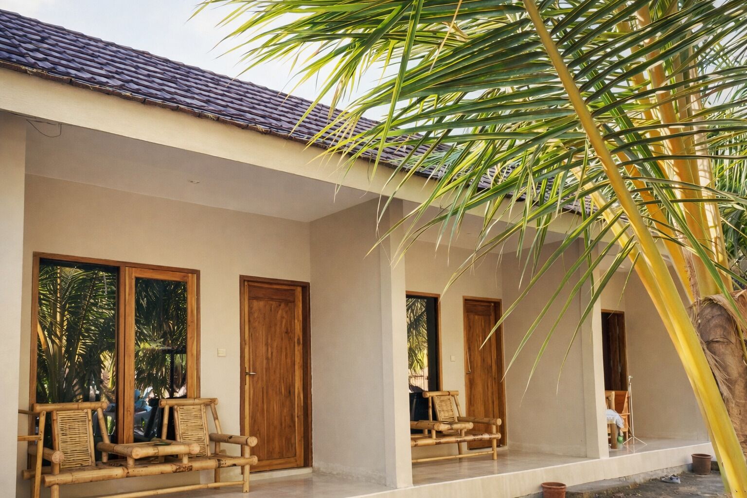 Standard dubbelrum - balkong - utsikt mot trädgården | Balkong