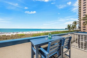 Outdoor dining - Coastal Beachfront Apollo Unit | Extended Balcony (Marco Island)