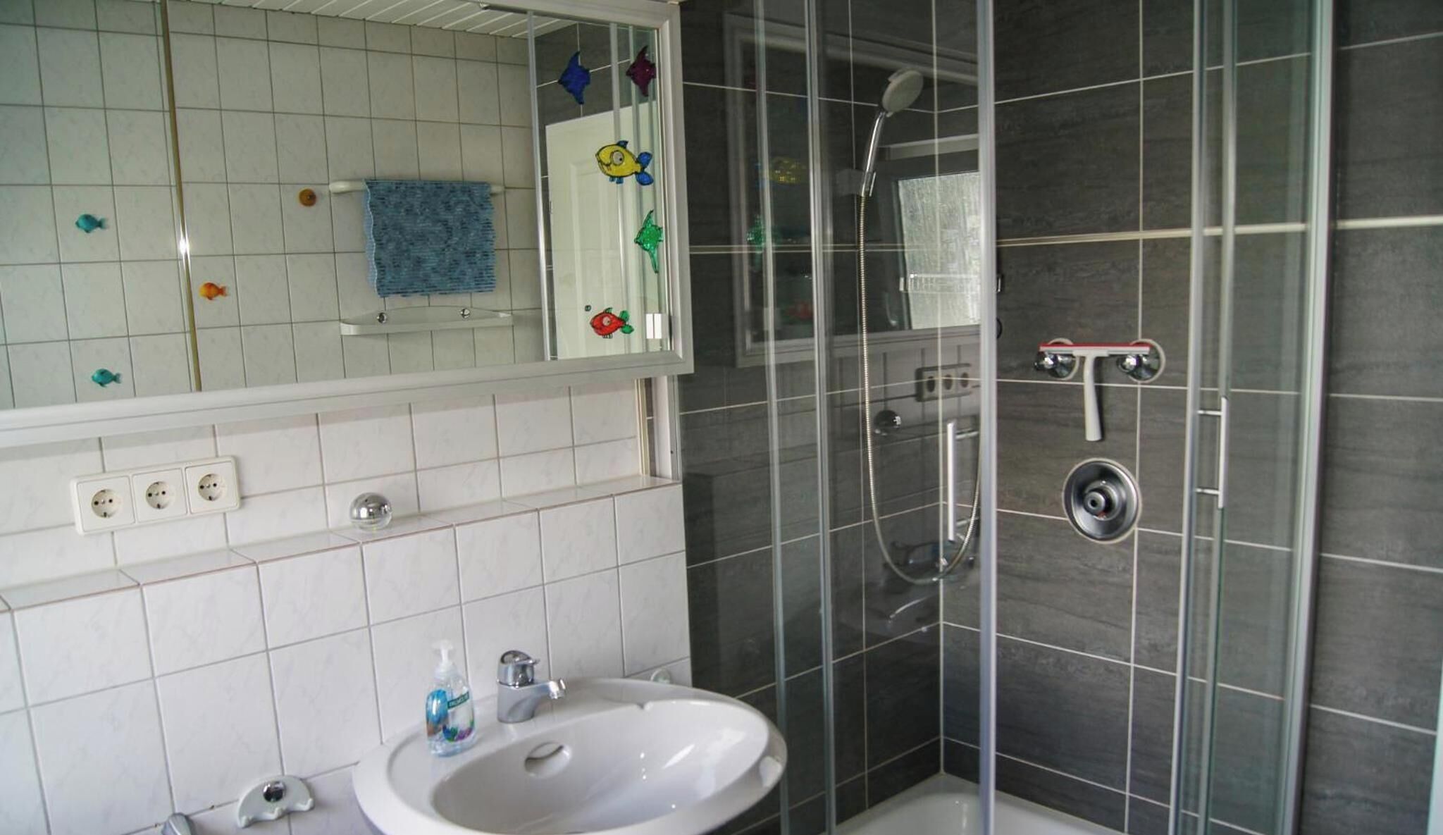 Douche, sèche-cheveux, serviettes fournies