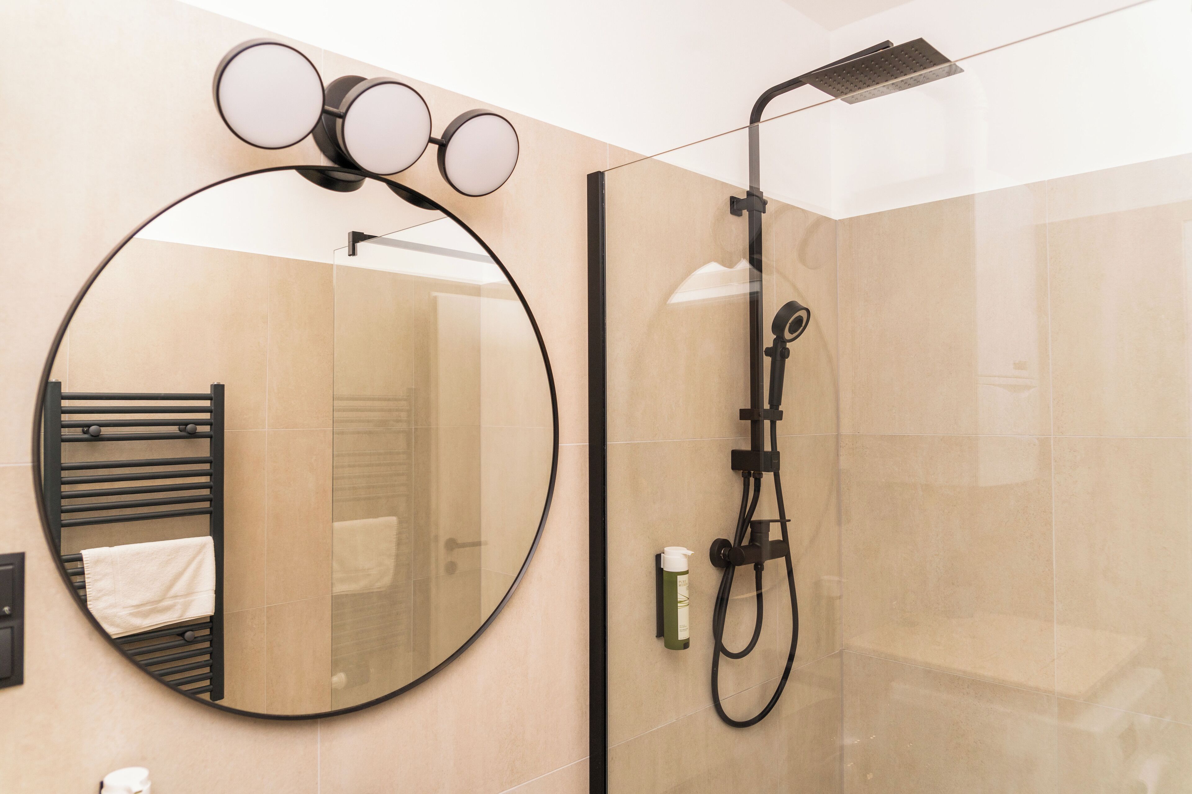 Apartment, 1 Queen Bed with Sofa bed, Kitchen, City View | Bathroom | Towels, soap, shampoo, toilet paper