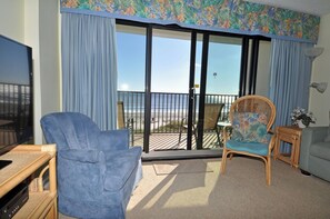 TV, DVD player - Oceanfront 3BR/2BA  Condo! Walk to Beach Bars, Restaurants, grocery and more! (North Myrtle Beach)