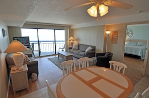 TV, DVD player - The Oceans 906 Oceanfront 2 bedroom, 2 bath condo with 2 Private Balconies (North Myrtle Beach)