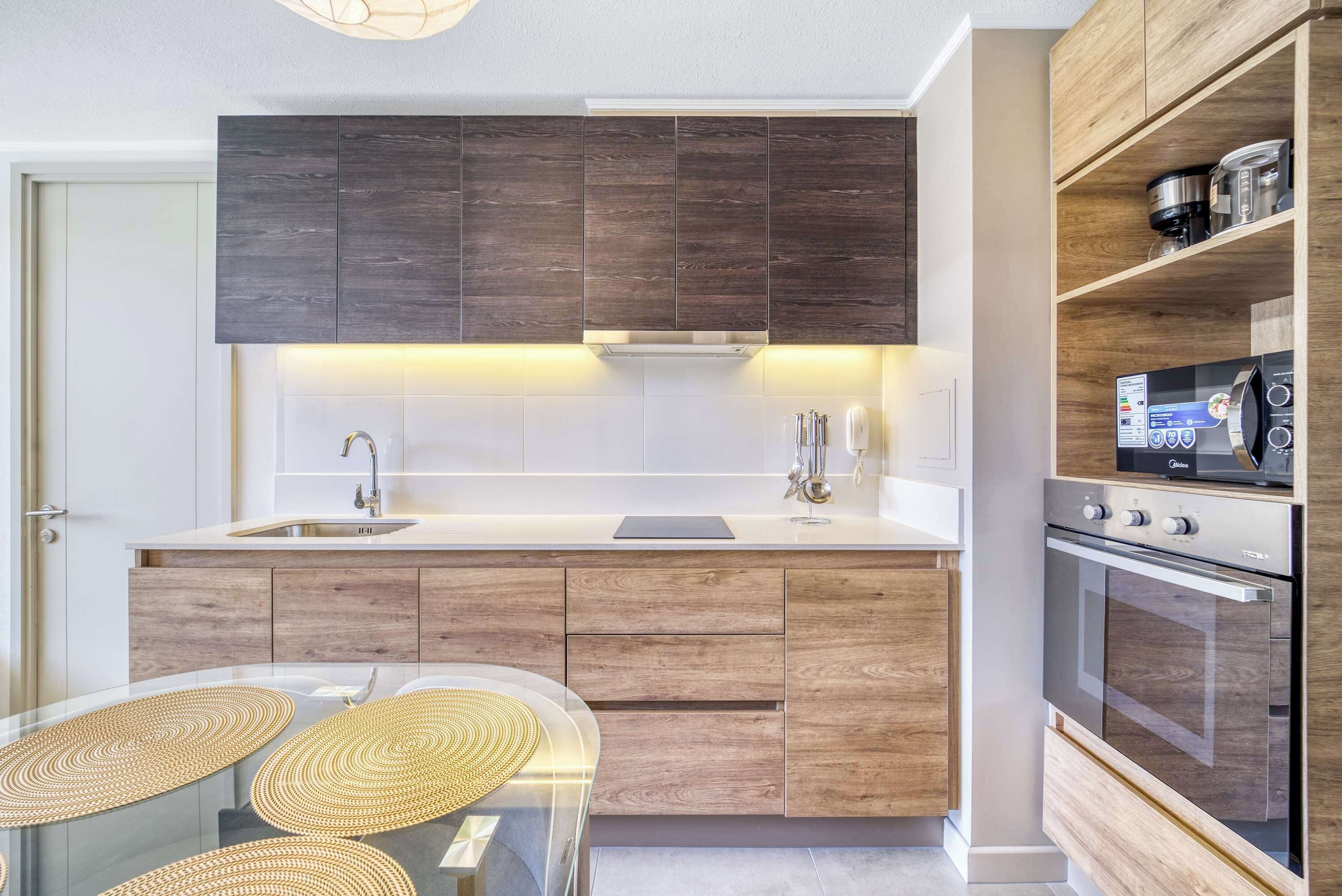 Fridge, microwave, stovetop, toaster