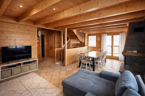 Chalet vue panoramique 10 pers - 1 min des pistes