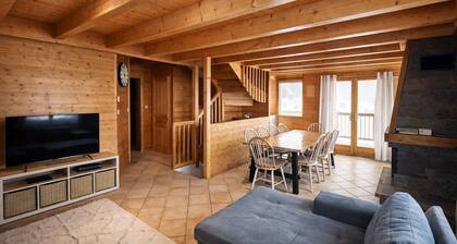 Chalet vue panoramique 10 pers - 1 min des pistes