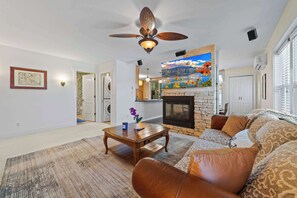 TV, fireplace, offices