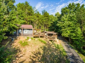 Driveway and STAIRS up to cabin