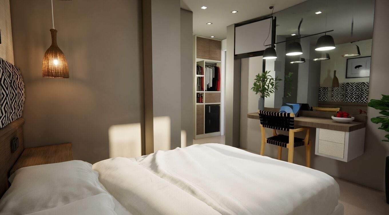 Dobbeltrom – standard, balkong, hageutsikt | Safe på rommet, skrivebord, blendingsgardiner og lydisolert