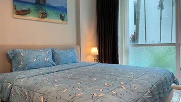 Suíte estúdio, vista para a piscina