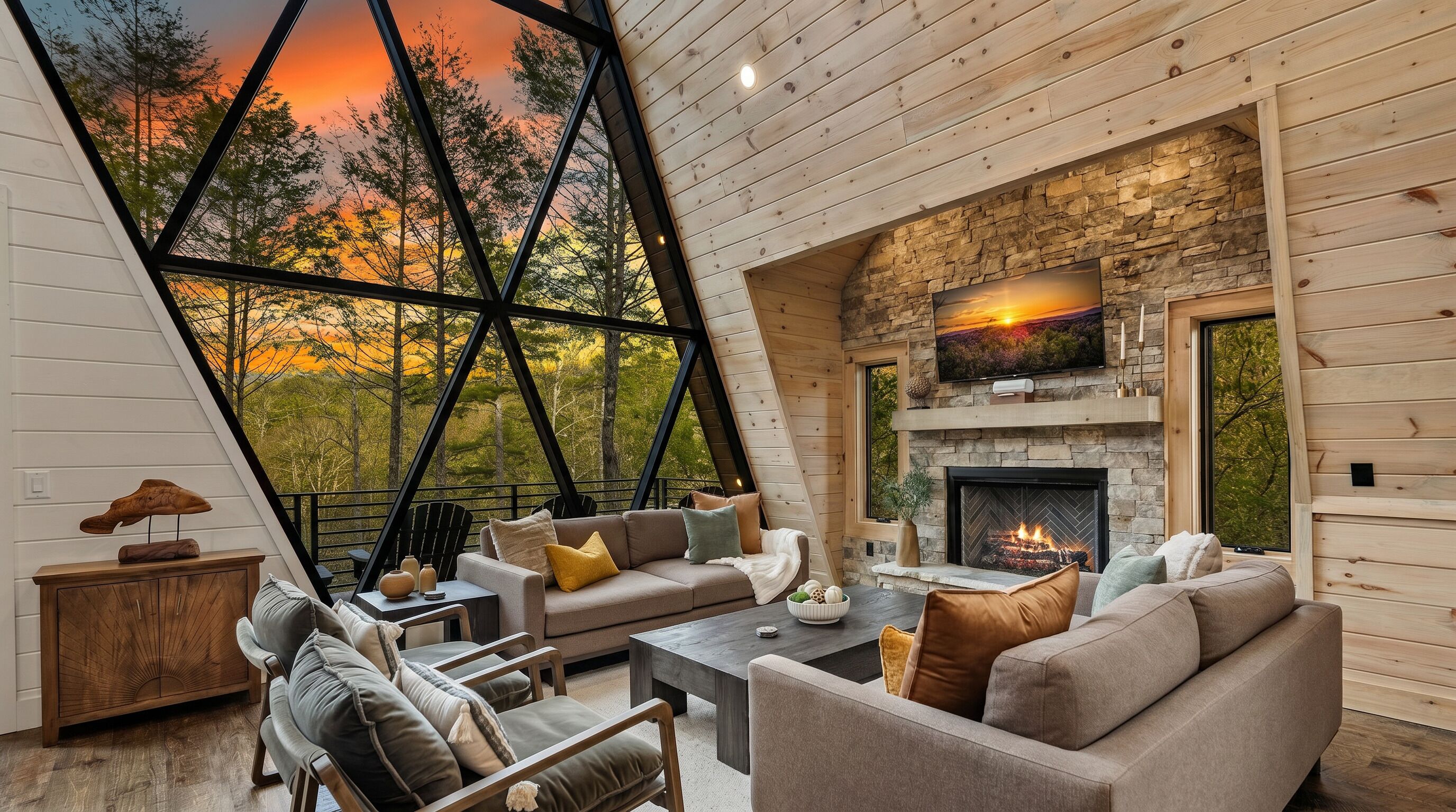 Smart TV, caminetto, tavolo da ping pong