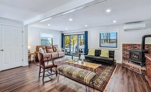 TV, fireplace - End-Unit + Golf Course Views | Windsor Village #3E (Hartford)