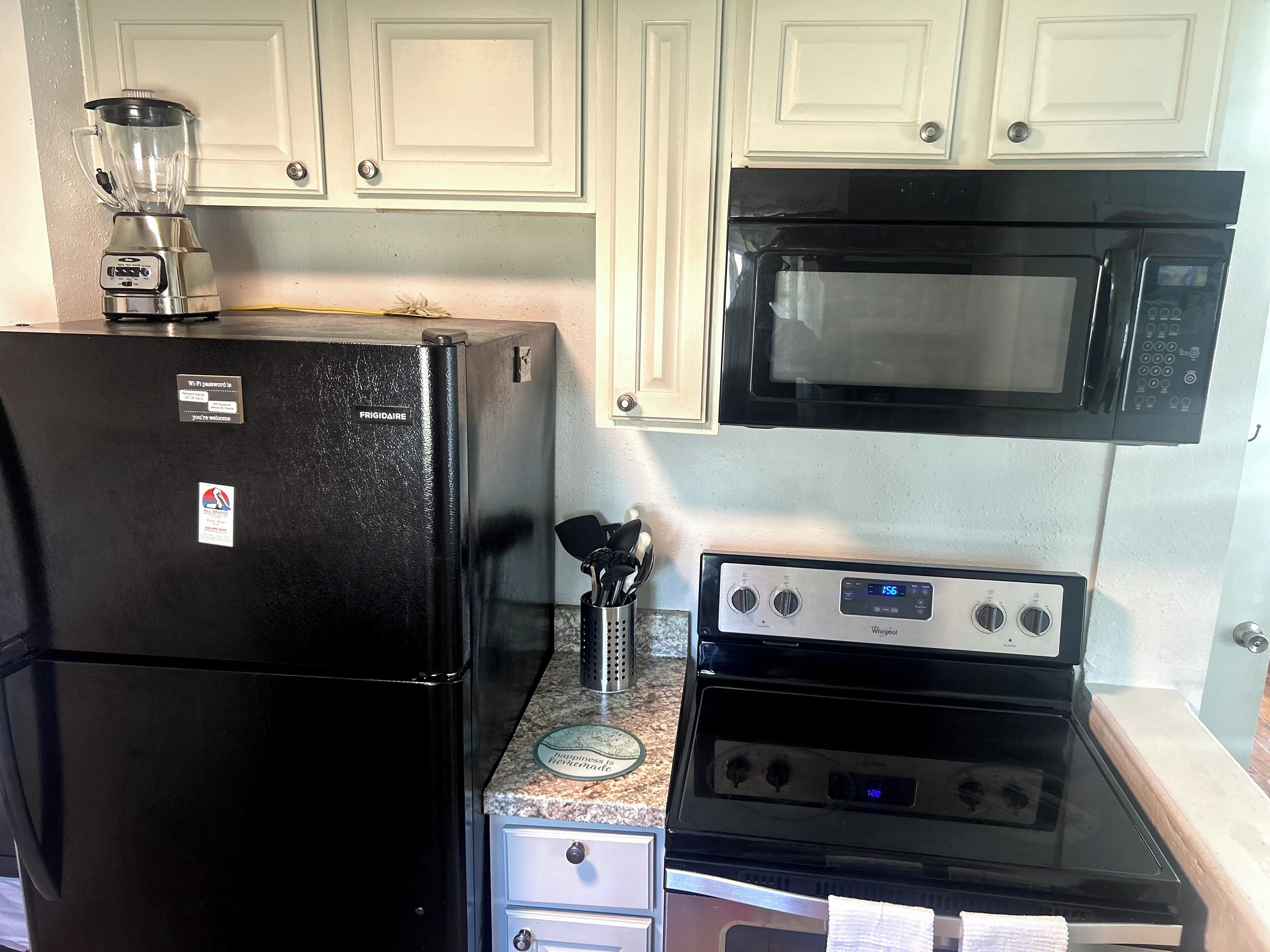 Microwave, oven, stovetop, dishwasher