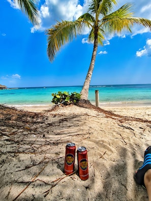 Plage, chaises longues, serviettes de plage