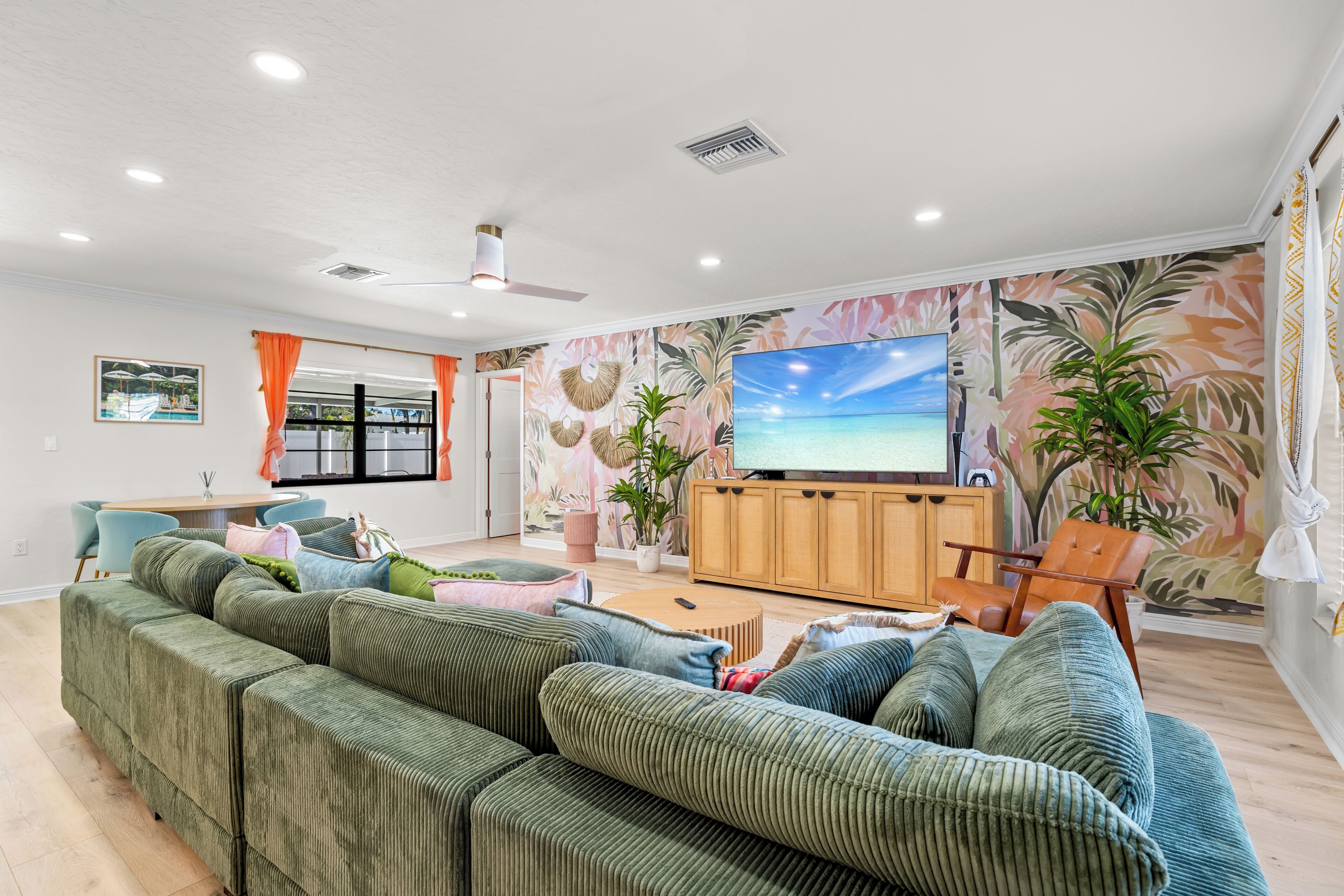 Smart TV, video games, foosball, table tennis