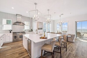 Fridge, microwave, oven, stovetop - NEW! Lux Beachfront w/ Gulf Views, Heated Pool, for Large Groups up to 24 (Panama City Beach)