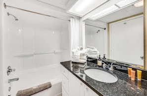 Shower, hair dryer - High Floor, Direct Oceanfront Views,Camelot Resort (Myrtle Beach)