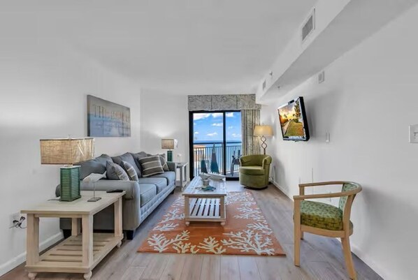 TV - Oceanview 1BR Condo • Kid-Friendly Resort • Pools + Arcade (Myrtle Beach)