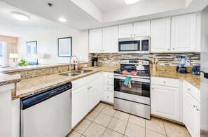 Fridge, microwave, oven, stovetop - 2BR Direct Oceanfront at Carolinian, Pools, Views! (Myrtle Beach)