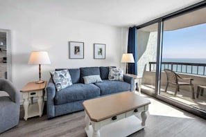 TV, offices - New Remodeled 1BR, Direct Oceanfront,Heated Pools! (Myrtle Beach)