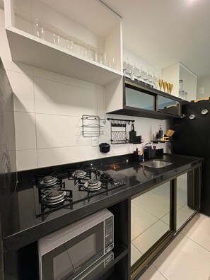 Basic Apartment | Private kitchen - Apartamento beira mar no Bessa (João Pessoa)