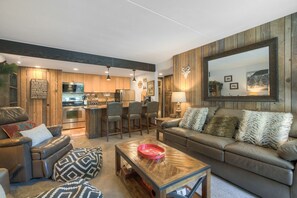 TV, fireplace - Breck Ski-In/Ski-Out Condo Near Main Street! (Breckenridge)