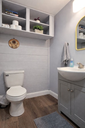 Shower, hair dryer, towels, soap - Cozy 2-bedroom apt in Kelly Square (Worcester)
