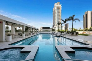 Pool - The Panorama - NEW Beachfront 2BR Corner Ocean View with Parking, Pool and GYM (Surfers Paradise)