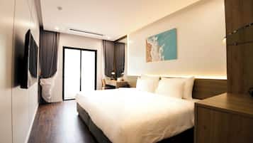 Standaard studio, uitzicht op de stad | Lakens van Egyptisch katoen, luxe beddengoed, donsdekens