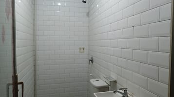 Shower, bidet, towels, soap