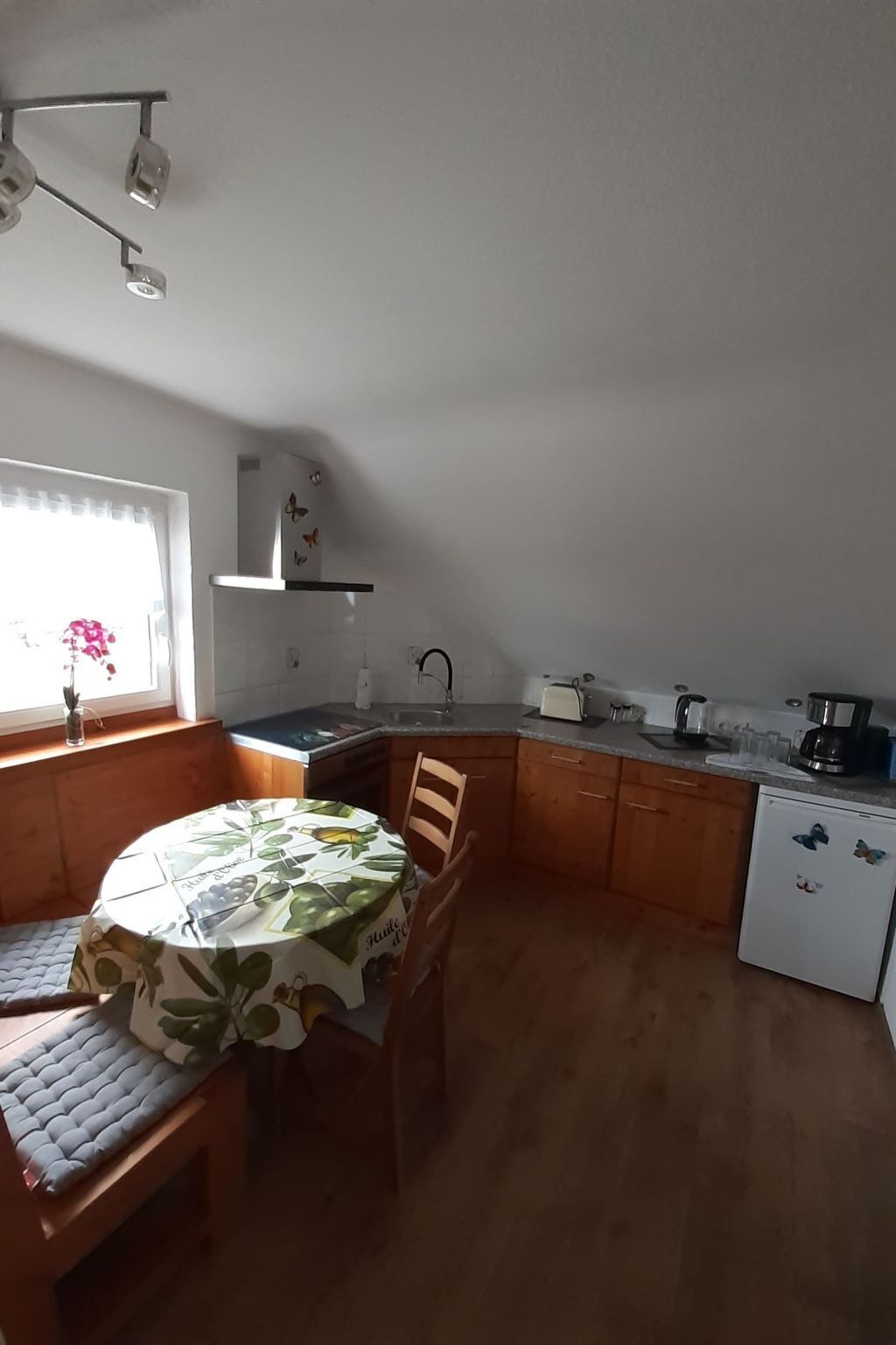 Kühlschrank, Mikrowelle, Ofen, Kochgeschirr/Geschirr/Besteck