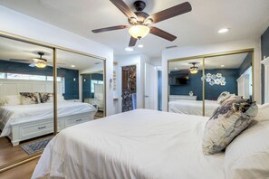 4 عدّة غرف نوم ومكواة/لوح كي وواي فاي وملاءات أسرّة