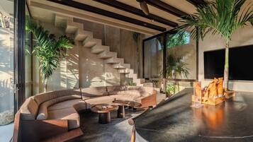 Vila Eksklusif, 1 Tempat Tidur King, lemari es, pemandangan kolam renang | Interior