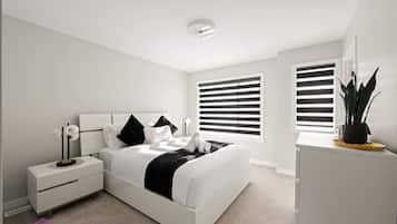 3 chambres, bureau, fer et planche Ă repasser, lit parapluie