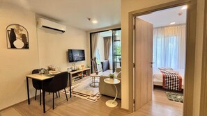 Studio, Pool View | Living area - 2 BR Dcondo Reef Phuket By Ploy (Kathu)