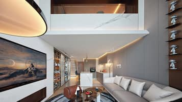 Collector Duplex Suite - 1-Bedroom (Washer/Dryer, Taikoo Li View) | Interior