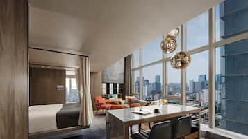 Metropolis Family Duplex Suite - 2-Bedroom / 3 Beds (2 Bathrooms, Washer/Dryer, City View) | In-room safe, blackout drapes, soundproofing, iron/ironing board