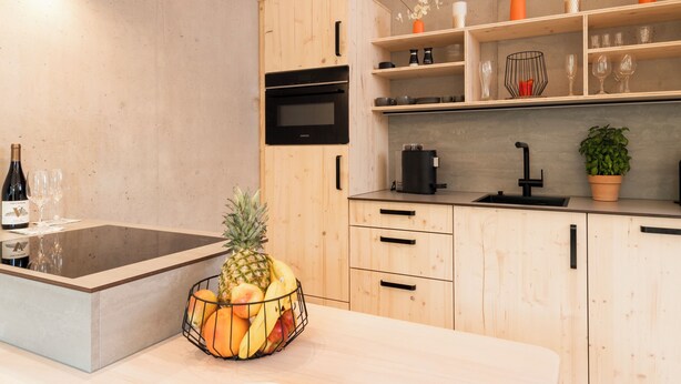 Fridge, microwave, oven, stovetop - Hohentwiel Apartments (Singen)