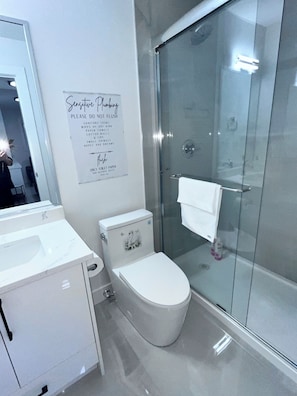 Towels, soap, toilet paper