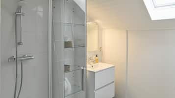 Dusch, hårtork och handdukar