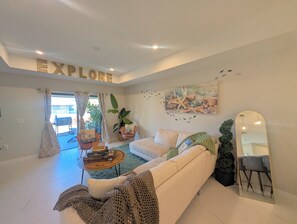 Living area - The Nautical Nook by Anchored Acres / Themed 3BR Getaway (Lehigh Acres)