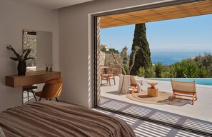 Deluxe Studio Suite, Sea View | Free WiFi, bed sheets - Doci Kelios Suites with private pool (Askos)