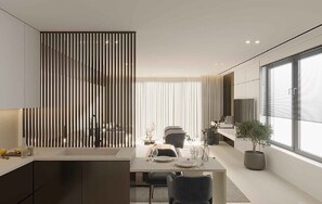 舒適開放式套房, 海景 | 免費 Wi-Fi、床單