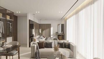 Studio Suite Deluks, pemandangan laut | Wi-Fi gratis dan seprai linen