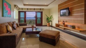 Perhehuoneisto, merinäköala | Oleskelualue