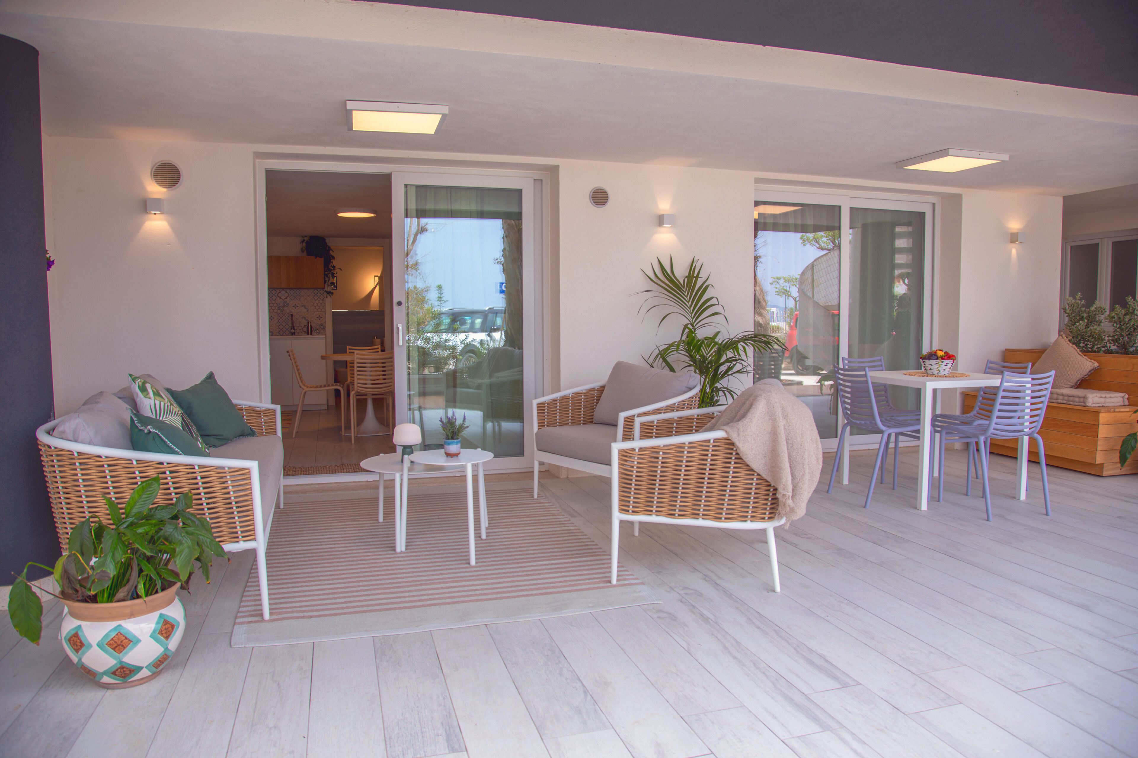 Leilighet – deluxe, delvis sjøutsikt | Terrasse/patio