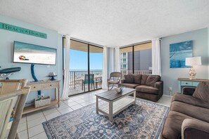 Signature Condo, 2 Bedrooms, Balcony, Beach View | Living room - The Whaler Condos (Gulf Shores)