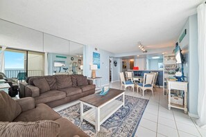 Signature Condo, 2 Bedrooms, Balcony, Beach View | Living room - The Whaler Condos (Gulf Shores)