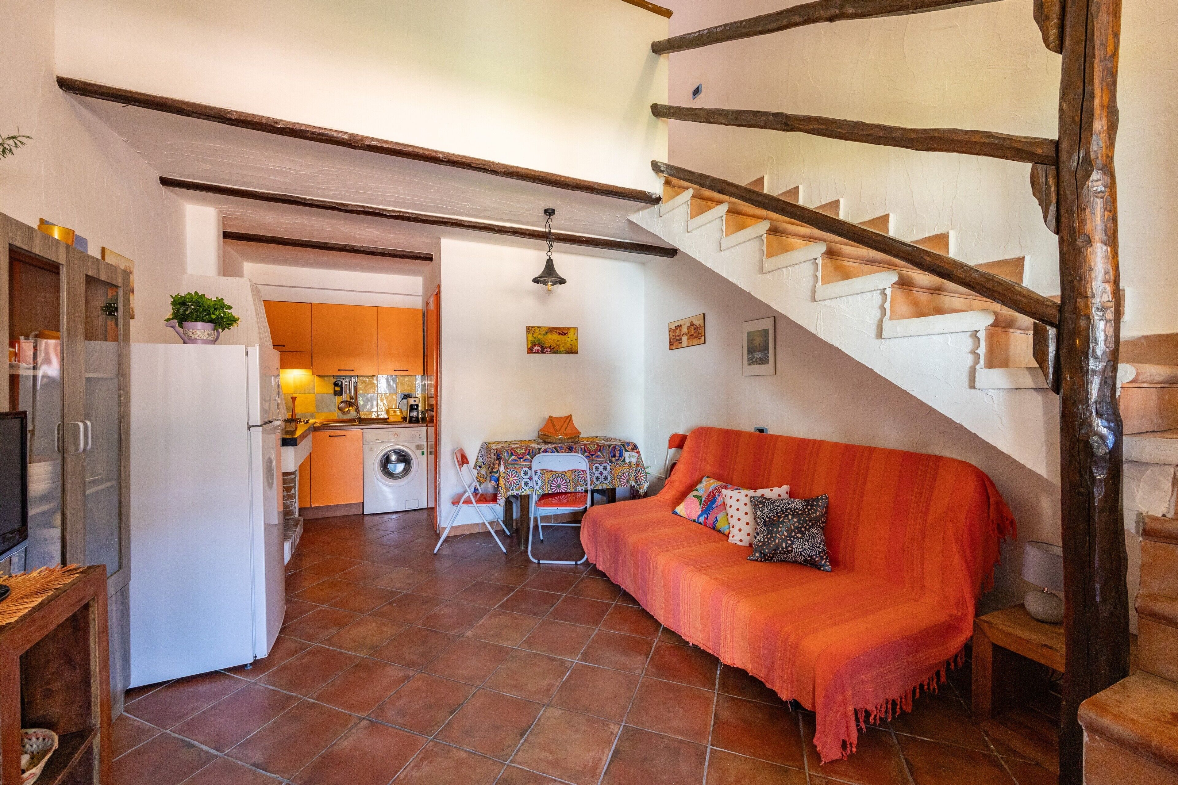 Télévision, cheminée, lecteur de DVD, table de tennis de table