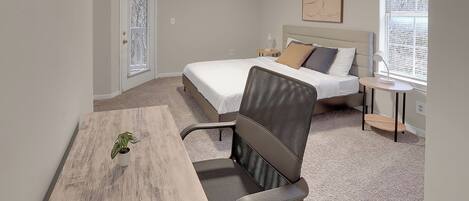 2 bedrooms, desk, iron/ironing board, travel crib